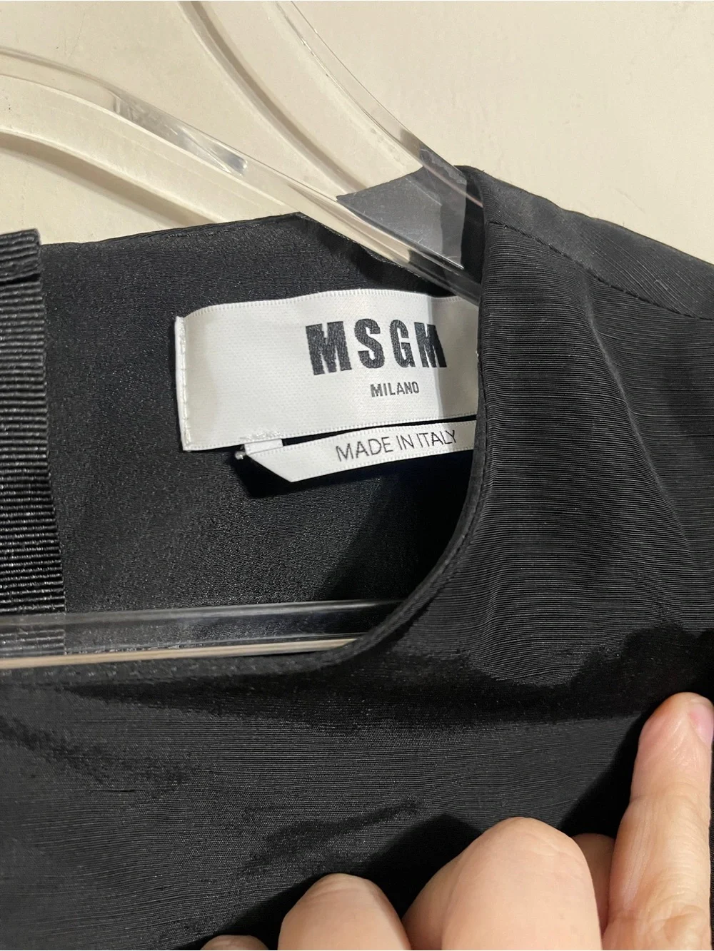 MSGM Black Balloon Sleeve Cut Out Mini Dress